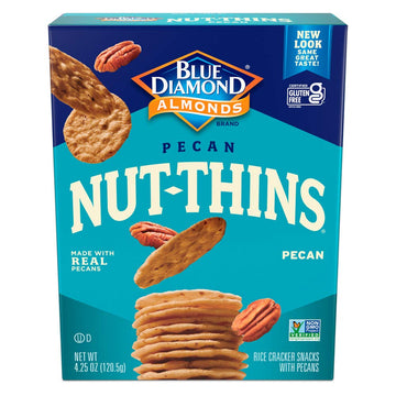 Blue Diamond Almonds, Nut-Thins Gluten Free Cracker Crisps, Pecan, 4.25 Ounce (Pack Of 6)