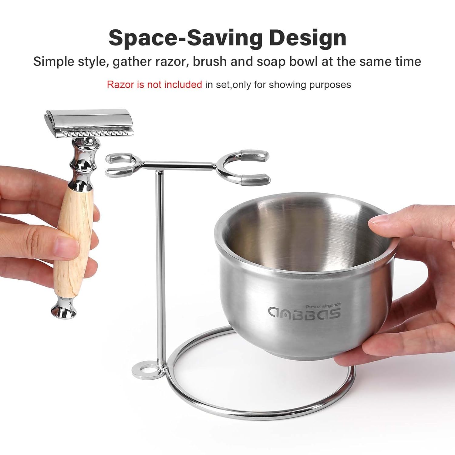 Anbbas Badger Hair Shaving Brush,Stainless Steel Stand Holer For Razor And Brush, Shaving Soap And Bowl,4In1 Kit For Men Wet Shave : Beauty & Personal Care