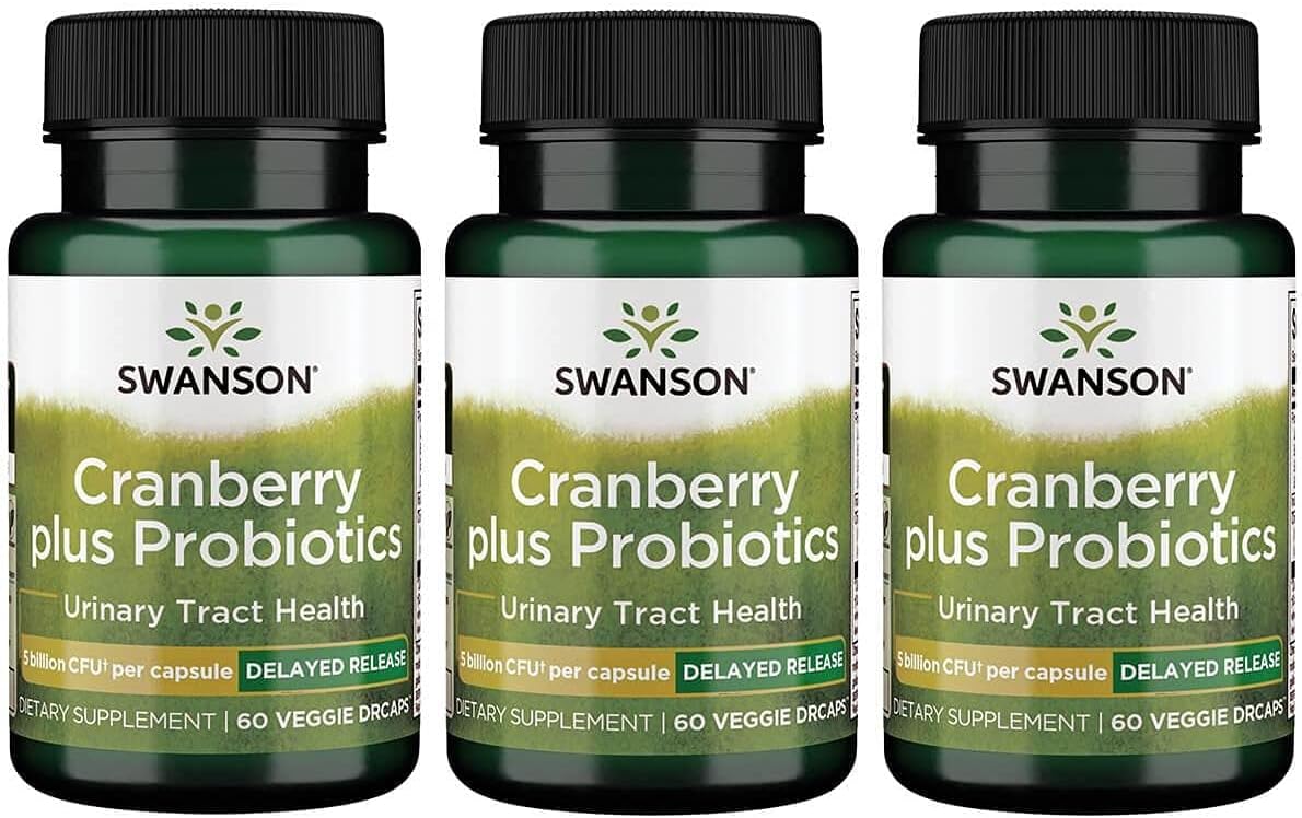 Swanson Cranberry Probiotic 5 Billion Cfu 60 Veg Capsules (3 Pack)
