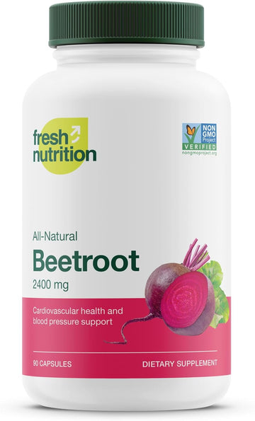 Organic Beet Root Capsules - 2400Mg Potent Dosage - Antioxidant Support - Vegan, Non Gmo, Gluten-Free - 90 Capsules