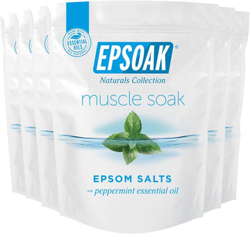 Epsoak Muscle Soak 12 Lbs. - Speed Muscle Recovery, Soothe Aching Muscles, And Reduce Inflammation With Epsom Salt & Premium Eucalyptus & Peppermint Essential Oils (Qty 6 X 2 Lb. Bags)