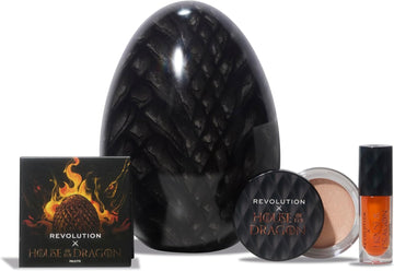 Revolution Beauty, House Of Dragon X Revolution Dragon Glow Gift Set, Holiday Makeup Set With Eyeshadow Palette, Lip Oil & Highlighter Balm, Vegan & Cruelty-Free