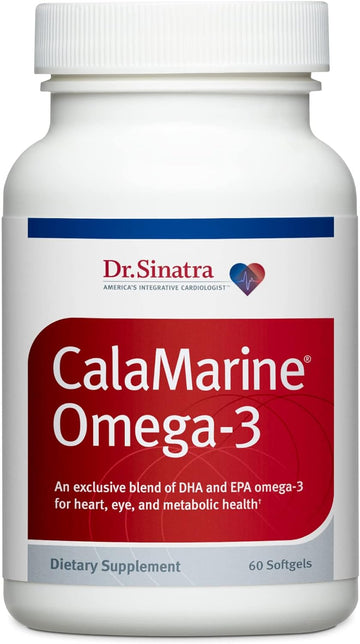 Dr. Sinatra Clinical Grade CalaMarine Omega-3 Supplement with DHA and EPA for Brain, Heart, and Eye Health (60 softgels)