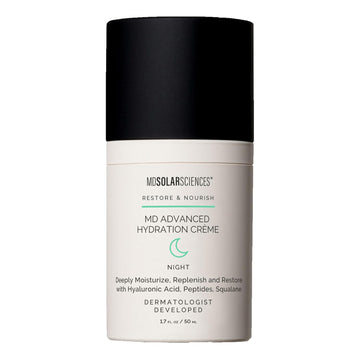 Mdsolarsciences Md Advanced Hydration Crème | Intense Nighttime Moisturizer | Nourishing Hyaluronic Acid, Ceramides & Peptides | Reduces Wrinkles & Dark Spots | Safe For Sensitive Skin (1.7 Fl Oz)