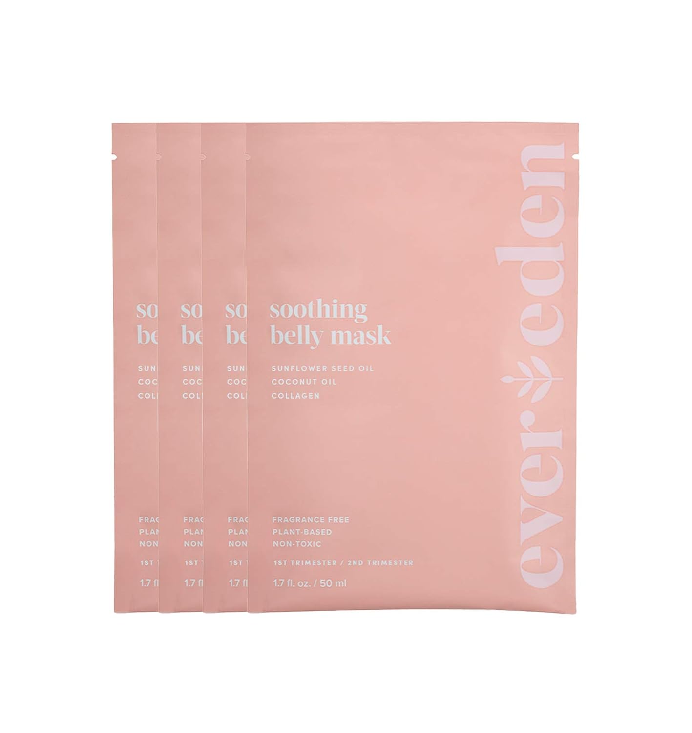 Evereden Soothing Belly Mask - 4 Belly Masks For Pregnant Women 1St & 2Nd Trimester - Hydrating, Nourishing, & Soothing Pregnancy Skin Care Belly Masks - Clean & Vegan Pregnancy & Maternity Products
