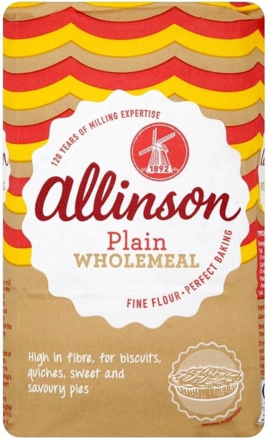 Allinson Wholemeal Plain Flour (1Kg) - Pack Of 2