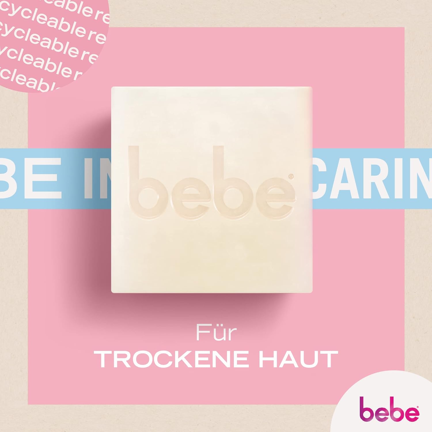 bebe Nourishing Solid Facial Cleansing Soap-Free Face Care with Organic Sweet Almond Milk for Dry