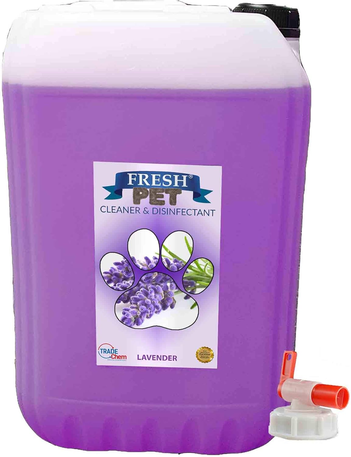 Trade Chemicals 25L FRESH PET (LAVENDER) with FREE TAP Kennel Dog/Cat Disinfectant, Cleaner, Deodoriser