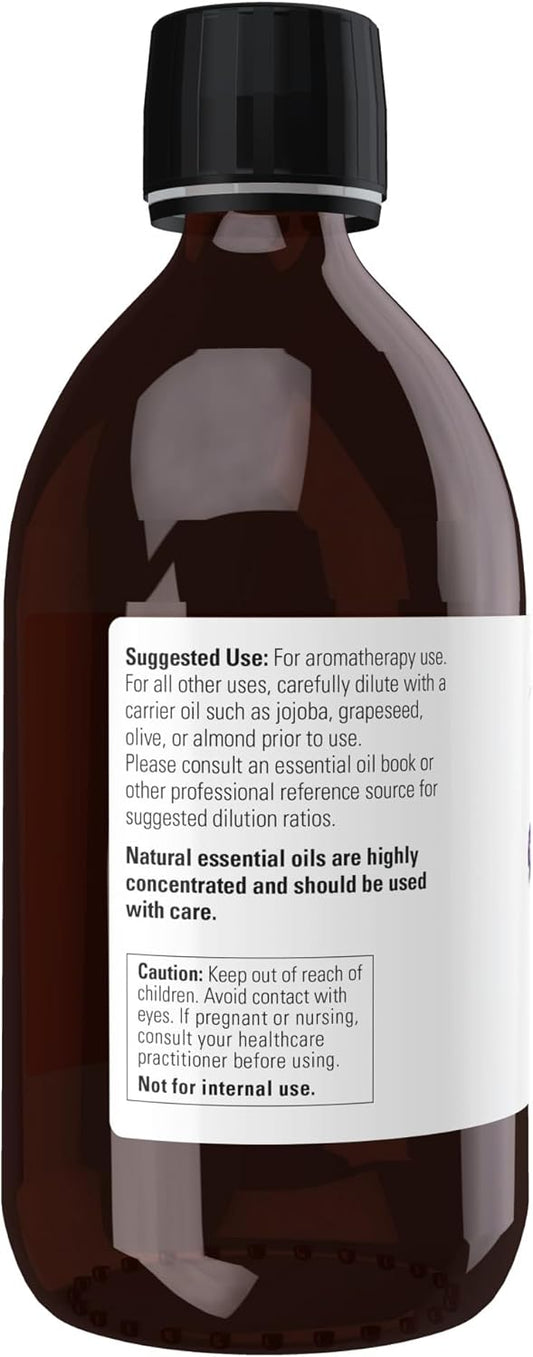 Now Foods Essential Oils, Lavender Oil, Soothing Aromatherapy Scent, Steam Distilled, 100% Pure, Vegan, Child Resistant Cap, 16-Ounce