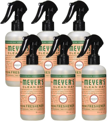 Mrs. Meyer's Clean Day Room Freshener Spray Bottle, Geranium Scent, 8 Fl Oz (Pack - 6)
