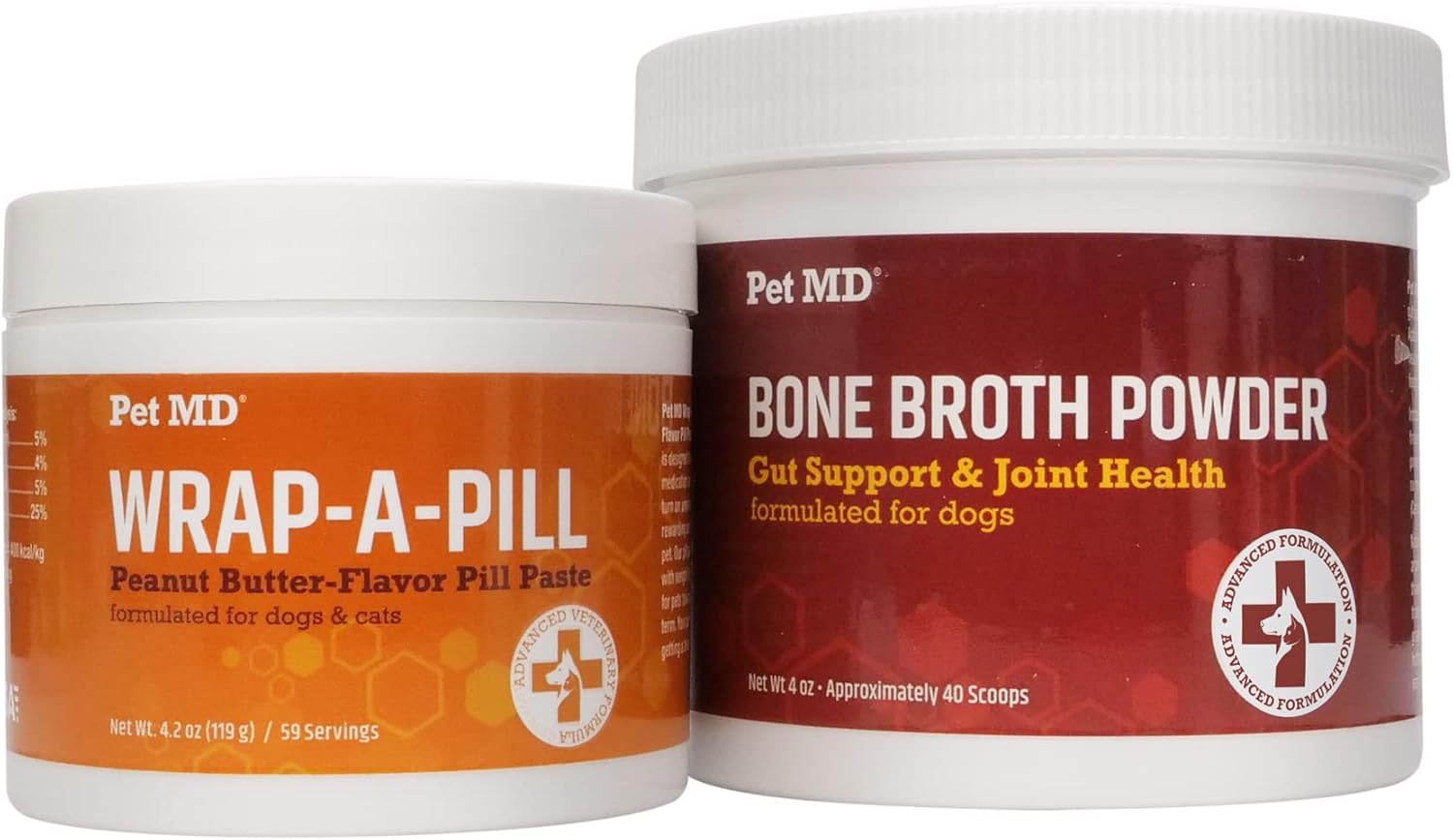Pet Md Bone Broth Powder Supplement & Wrap A Pill Peanut Butter Flavor Pill Paste