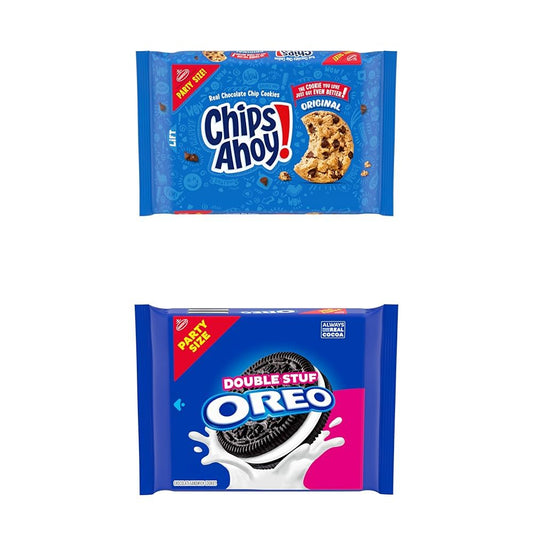 CHIPS AHOY! Original Chocolate Chip Cookies and OREO Double Stuf Chocolate Sandwich Cookies Variety Pack, Party Size, 2 Packs : Grocery & Gourmet Food