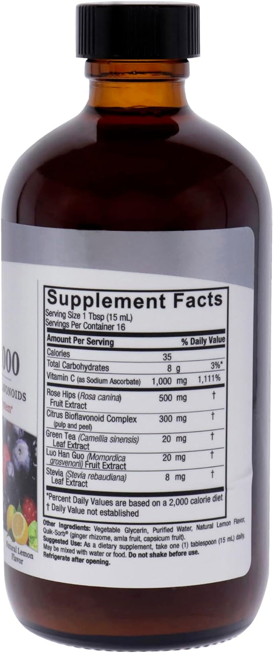 Nature's Answer Liquid Vitamin C 1000mg , 8-Fluid Ounces | Natural Immune Booster | Promotes Healthy Skin & Joints | with Rose Hips & Bio-Flavonoids : Health & Household