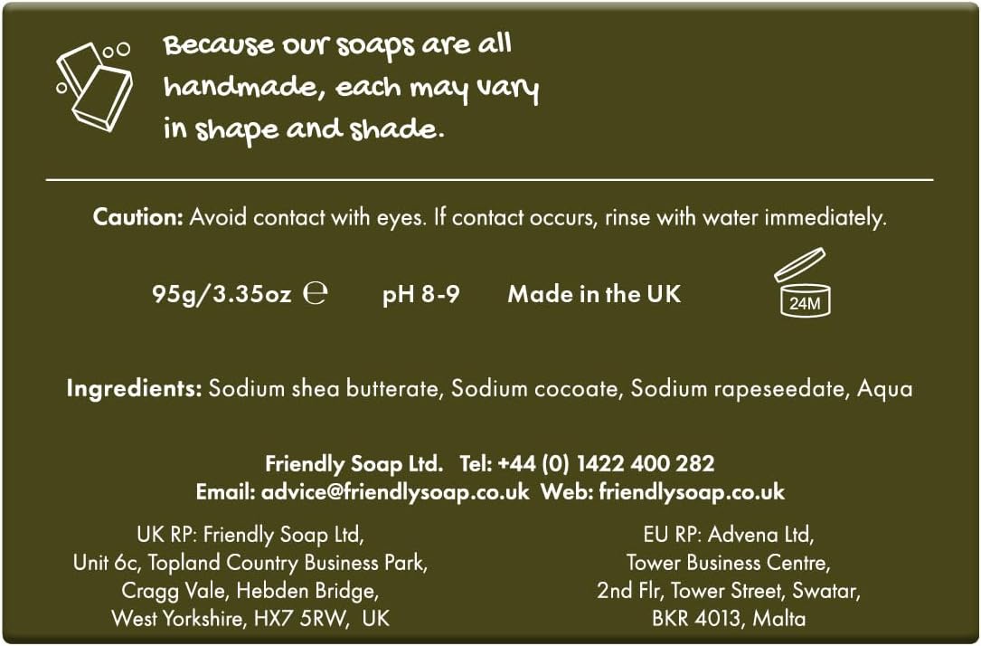 Friendly Soap - Shea Butter Cleansing Bar (95g) Natural Cleansing Bar, Fragrance-free, Plant-Based, Cruelty-Free, Made By Hand, No Preservatives or Sulphates, Sustainable : Amazon.co.uk: Beauty