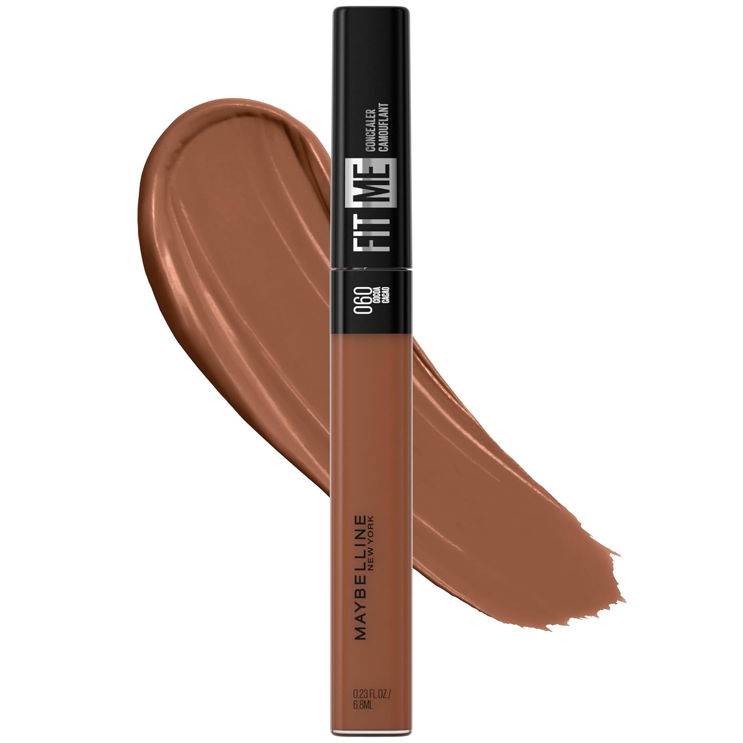 Maybelline New York Fit Me Liquid Concealer Makeup, Natural Coverage, Lightweight, Conceals, Covers Oil-Free, Cocoa, 1 Count (Packaging May Vary)