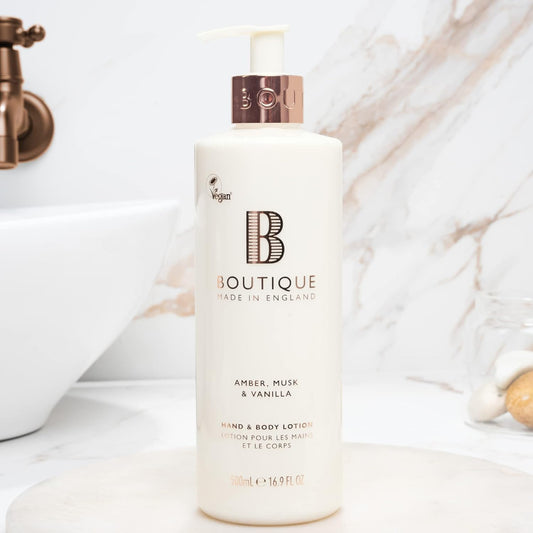 Boutique Neroli, Pear & Gingerlily Fragrance Hand & Body Lotion 500Ml – Vegan Body Moisturiser With Essential Oils, Made In England – Lightly Scented Refreshing Hand & Body Care