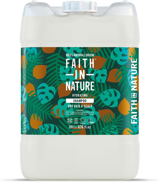 Faith In Nature Natural Shampoo - Vegan & Cruelty Free, No SLS or Parabens - 20L Refill Pack, Coconut : Amazon.co.uk: Beauty