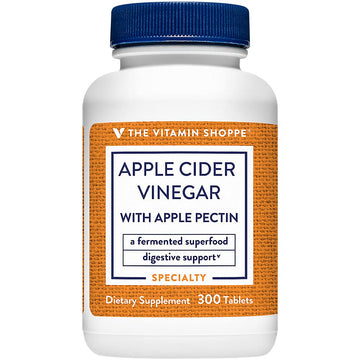 The Vitamin Shoppe Apple Cider Vinegar with Apple Pectin 108 MG - A Fermented Superfood with 25% Acetic Acid, Supports Digestive Health (300 Tablets)