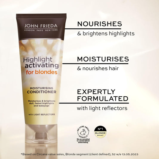 John Frieda Sheer Blonde Highlight Activating Moisturising Conditioner For Lightened And Highlighted Blonde Hair 250 Ml