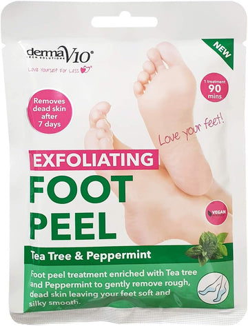 Derma V10 Exfoliating Foot Peel With Tea Tree & Peppermint, 500 G, (Pack Of 12), Footpeelttreepmint