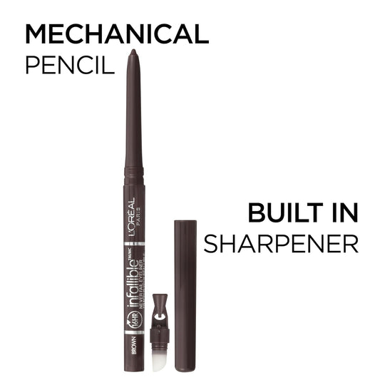 L'Oreal Paris Makeup Infallible Never Fail Original Mechanical Pencil Eyeliner With Built In Sharpener, Black, 0.008 Oz., 2 Count