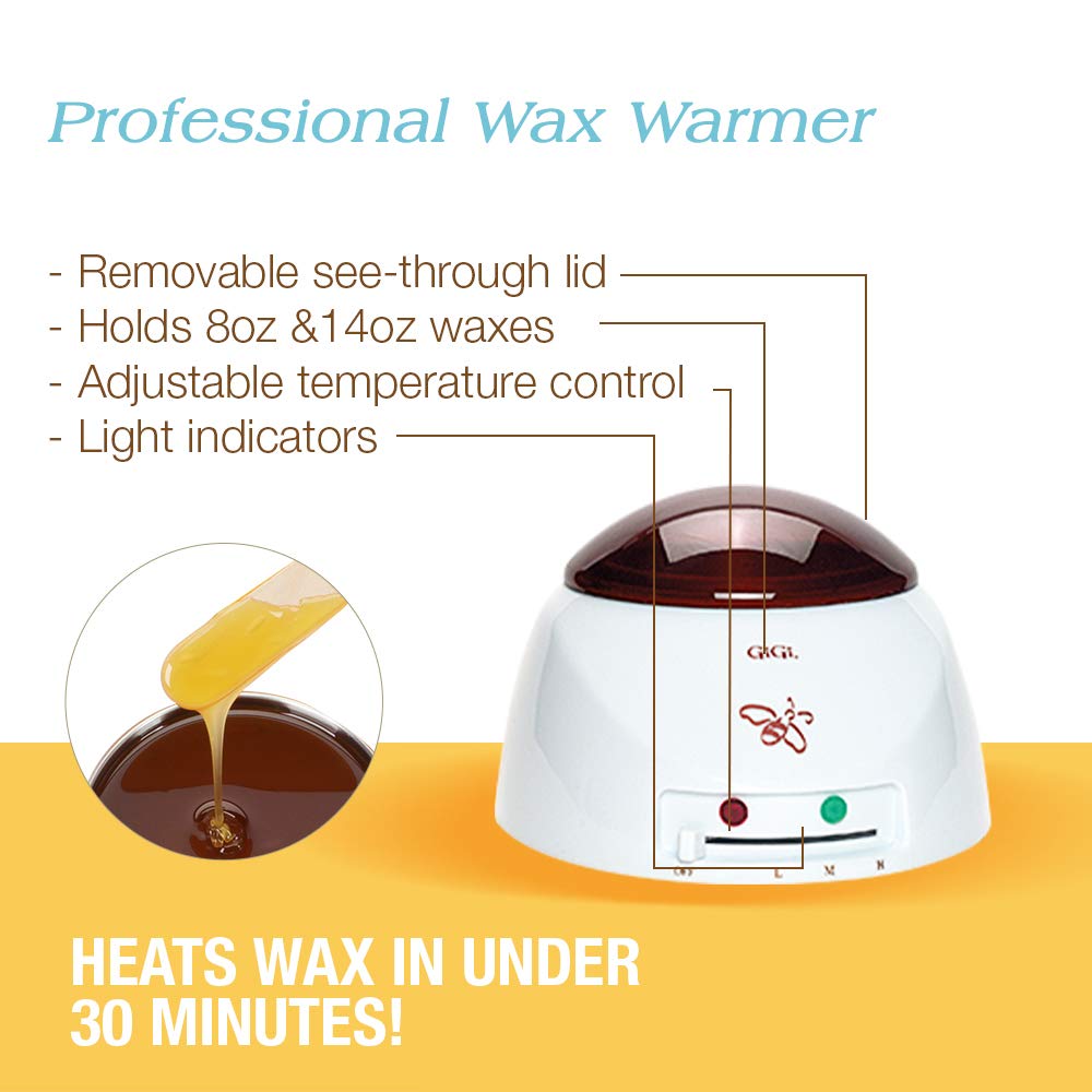 Gigi Brazilian Waxing Kit - At-Home Hair Removal Kit With Warmer, Hard Wax, And Pre & Post Treatments For Face, Bikini, And Body, 1-Set : Beauty & Personal Care
