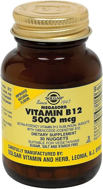 Solgar - Megasorb Vitamin B-12, 5000mcg, 30 nuggets