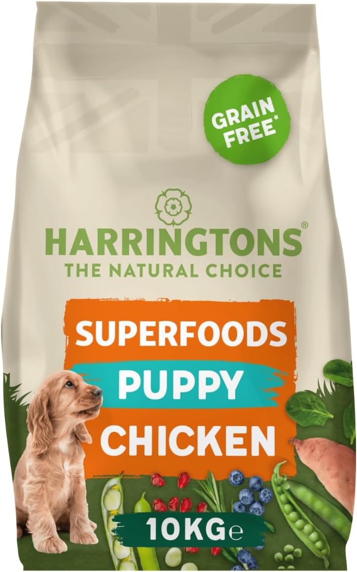 Harringtons Superfoods Puppy Complete Grain Free Hypoallergenic Chicken with Veg Dry Dog Food 10kg - Made with All Natural Ingredients?HARRGSFCP-10