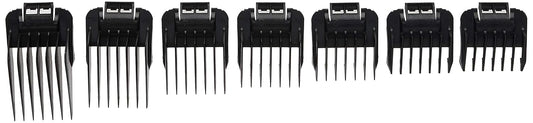 Andis 01380 7-Piece Snap-On Comb Set - Easy To Use, Perfect Grooming Tool – Blade Attachments For Mba, Ml & Sm Model Trimmers - Black