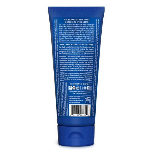 Dr. Bronner'S - Organic Shaving Soap (Peppermint, 7 Ounce) - Certified Organic, Sugar And Shikakai Powder, Soothes And Moisturizes For Close Comfortable Shave, Use On Face, Underarms And Legs