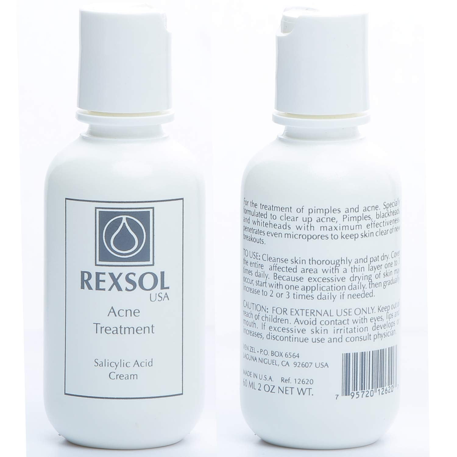 Rexsol Acne Treatment Cream Salicylic Acid Cream | Fights All Causes Of Acne | Contains The Most Effective Ingredients | Formulated With Salicylic Acid To Clear Up Acne Pimples(60 Ml / 2 Fl Oz) : Beauty & Personal Care