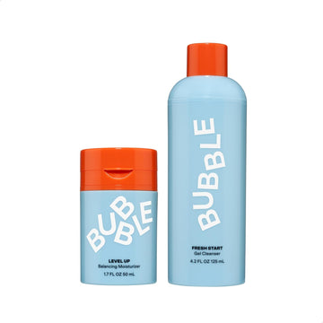 Bubble Skincare Fresh Start Exfoliating Gel Cleanser (125Ml) + Level Up Balancing & Hydrating Face Moisturizer (50Ml)