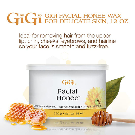 Gigi Facial Honee Hair Removal Wax For Delicate Skin, 14 Oz