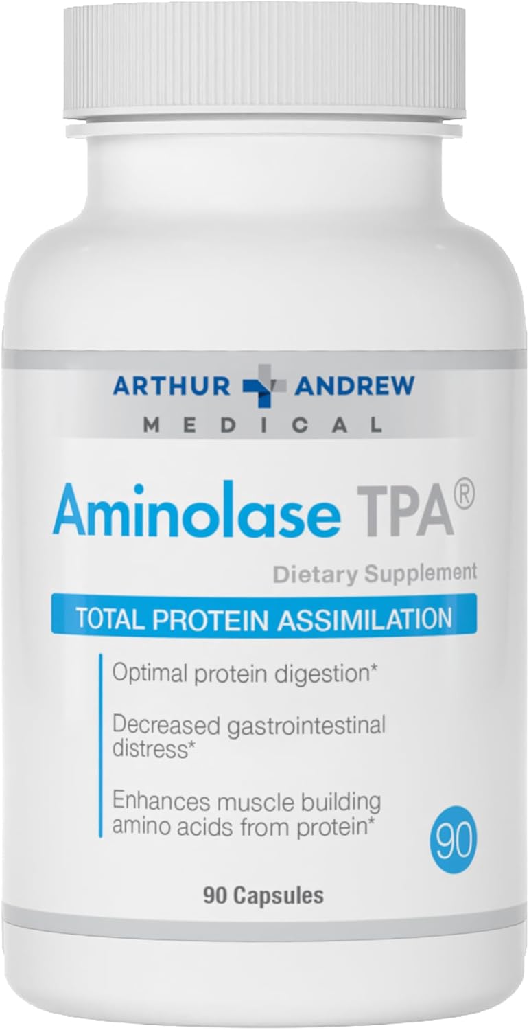Arthur Andrew Medical - Aminolase Tpa, Total Protein Assimilation, Optimal Protein Absorption And Decreased Gas And Bloating, Vegan, Non-Gmo, 90 Capsules