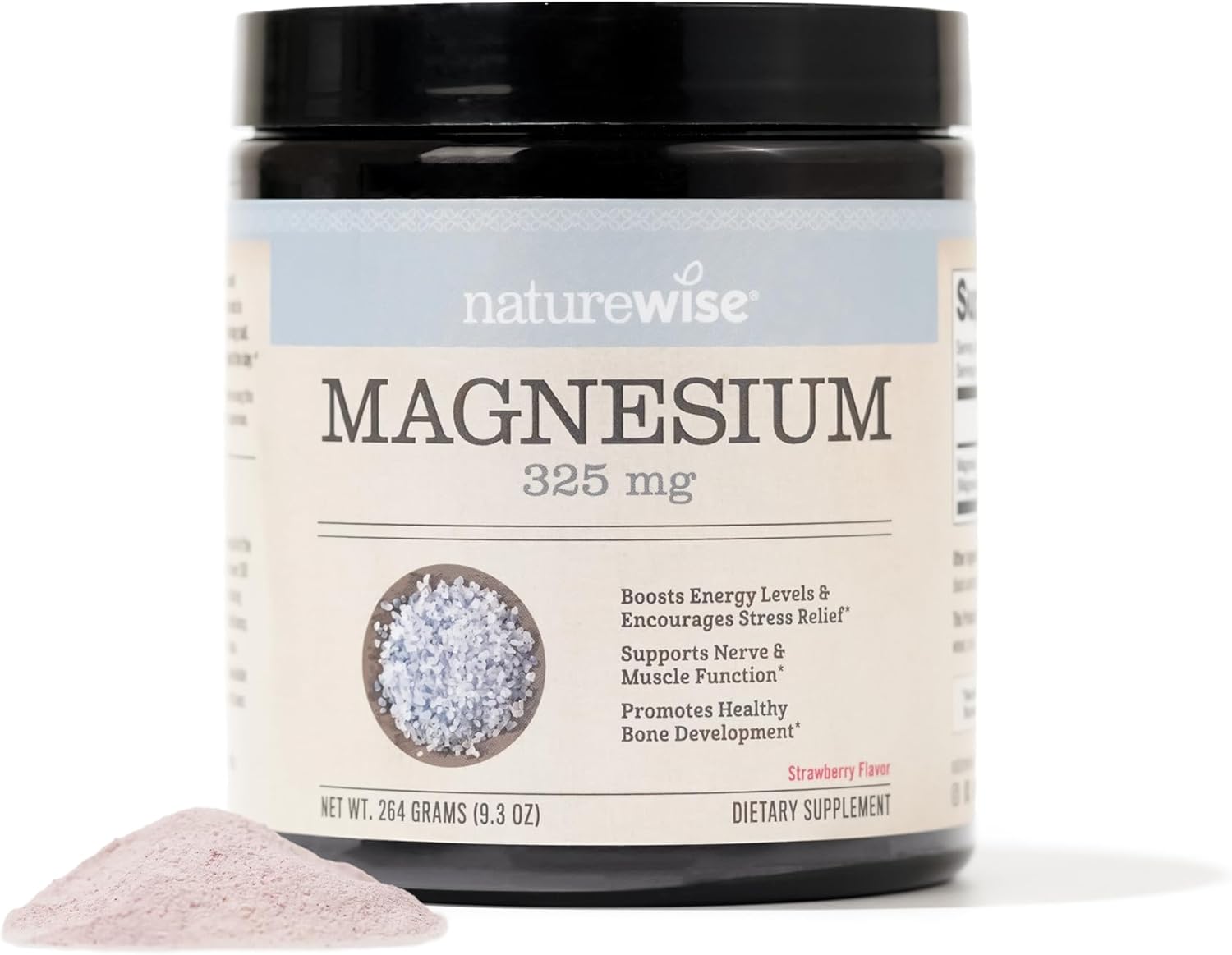 Naturewise Magnesium Citrate Powder - 325 Mg Magnesium Citrate For Sleep Support + Calm + Muscle & Bone Health - Strawberry Lemonade Flavor - Non-Gmo, Gluten-Free - 60 Servings[2-Month Supply]