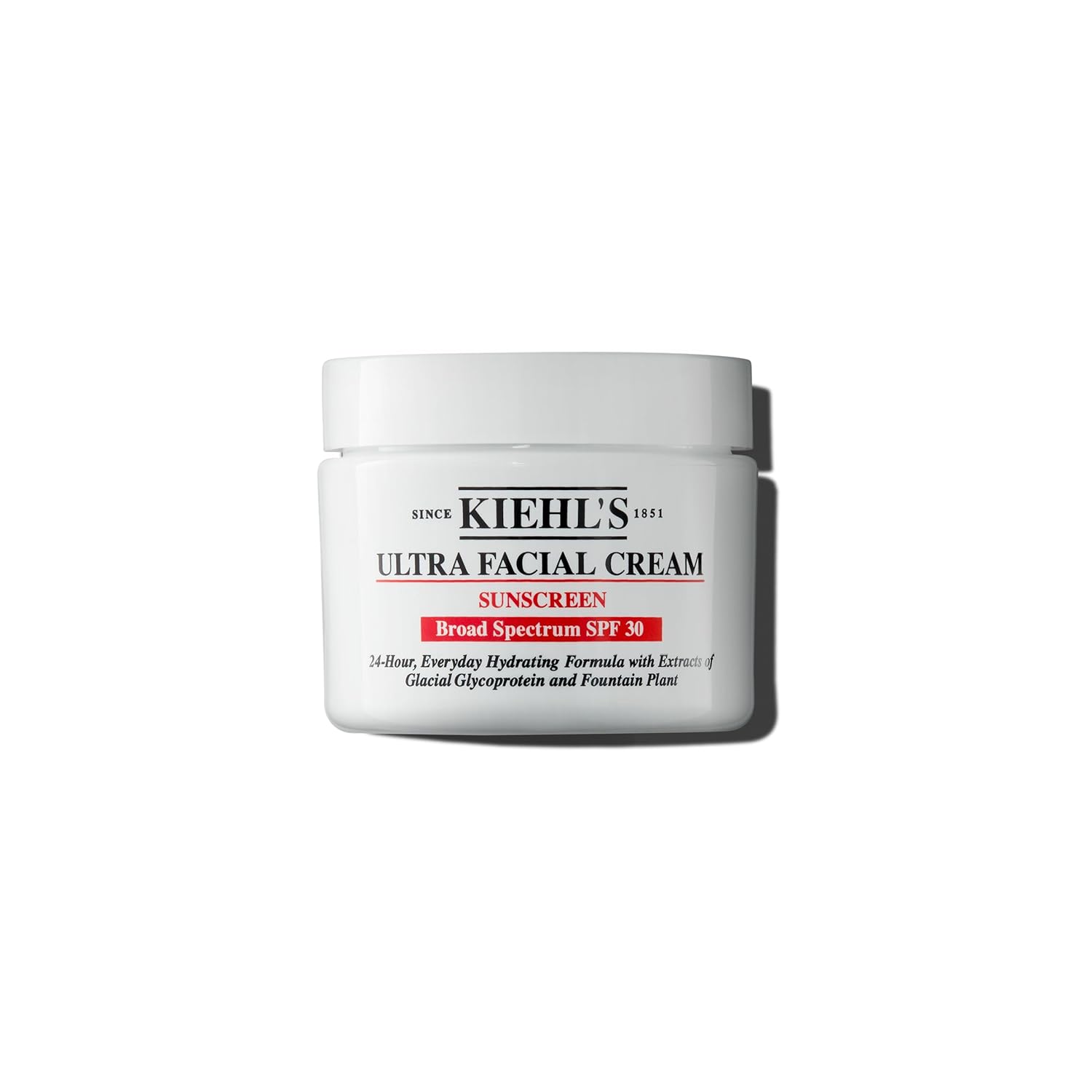 Kiehl'S Ultra Facial Cream With Spf 30, Lightweight Daily Face Moisturizer For All Skin Types, 24-Hour Hydration, Uv Sunscreen Protection, Non-Greasy, Absorbs Quickly, With Glacial Glycoprotein