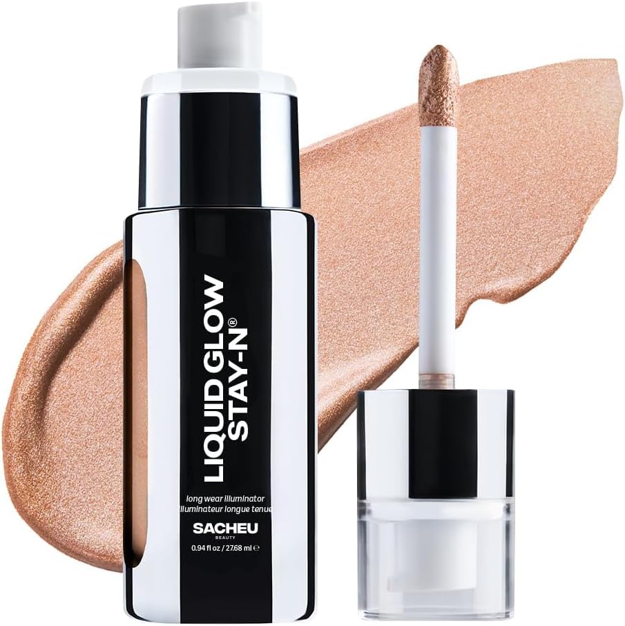 Sacheu Liquid Glow Stay-N Liquid Highlighter & Illuminator Makeup — 30Ml Long Lasting Luminous Glow Lightweight Dewy Finish, Glow Getter