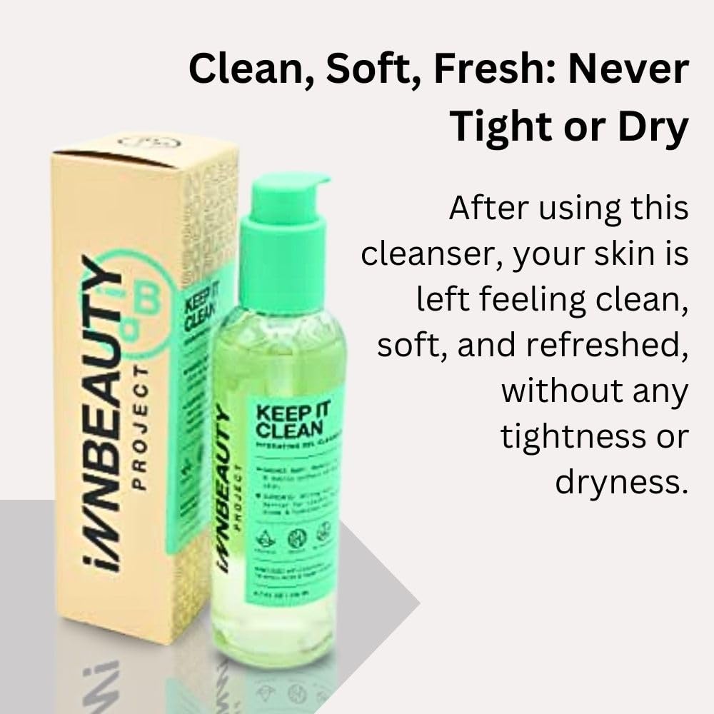 Innbeauty Project Keep It Clean Hydrating Gel Cleanser With 10 Amino Acids, Ceramides, & Vegan Collagen, 6.7 Fl Oz : Beauty & Personal Care