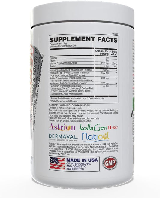 Apollon Nutrition Collagen | Premium Naticol, Kollagen Ii-Xs, Astrion, Hyaluronic Acid, Dermaval For Hair, Skin, Nails Recovery | 30 Servings
