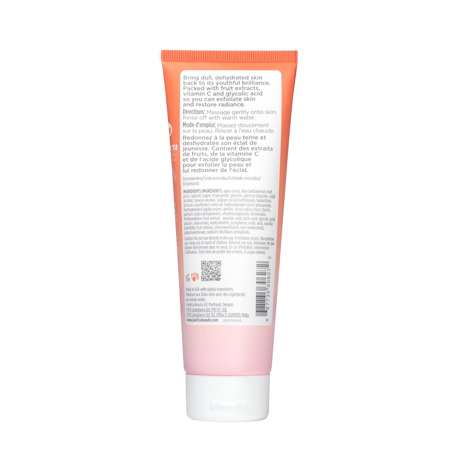 Pacifica Beauty, Glow Baby Super Lit Enzyme Face Scrub Exfoliating Face Wash, Vitamin C & Glycolic Acid, Unclog Pores, Brightening, For soft & smooth skin, Microbead Free, Vegan & Cruelty Free : Beauty & Personal Care