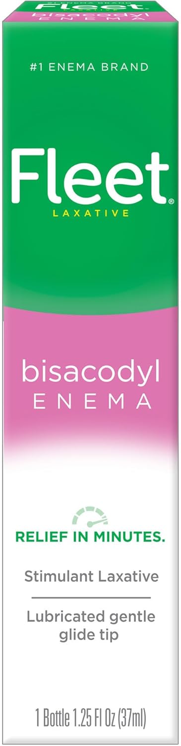 Fleet Laxatives, Bisacodyl Enema For Adult Constipation Relief, Prefilled Enema Kit For Fast Acting Constipation Relief, 1.25 Fl Oz
