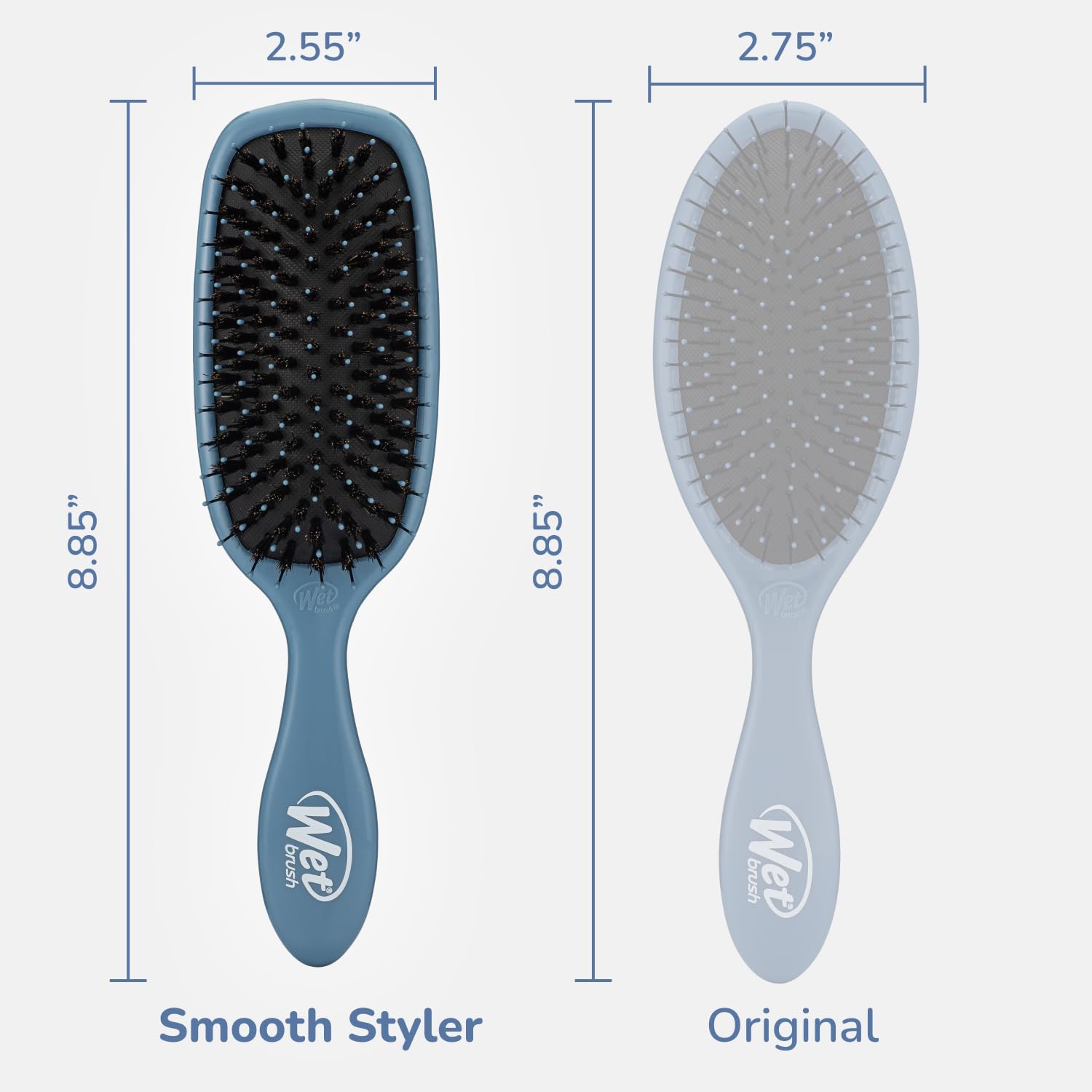 Wet Brush Shine Enhancer Hair Brush, Elemental Blue, Ultra-Soft Intelliflex Bristles, Natural Boar Bristles For All Hair Types, For Women And Men, Wet And Dry, All Ages : Beauty & Personal Care