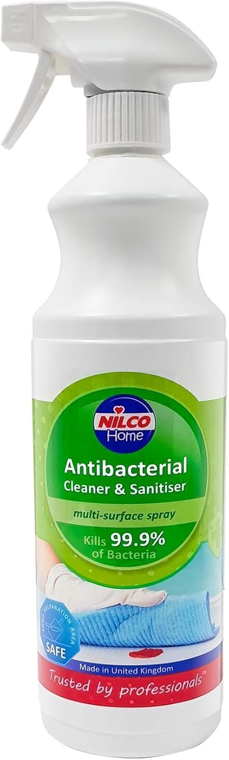Nilco Antibacterial Cleaner And Sanitiser 1 Litres Multi-Surface Spray X 6 Bottles