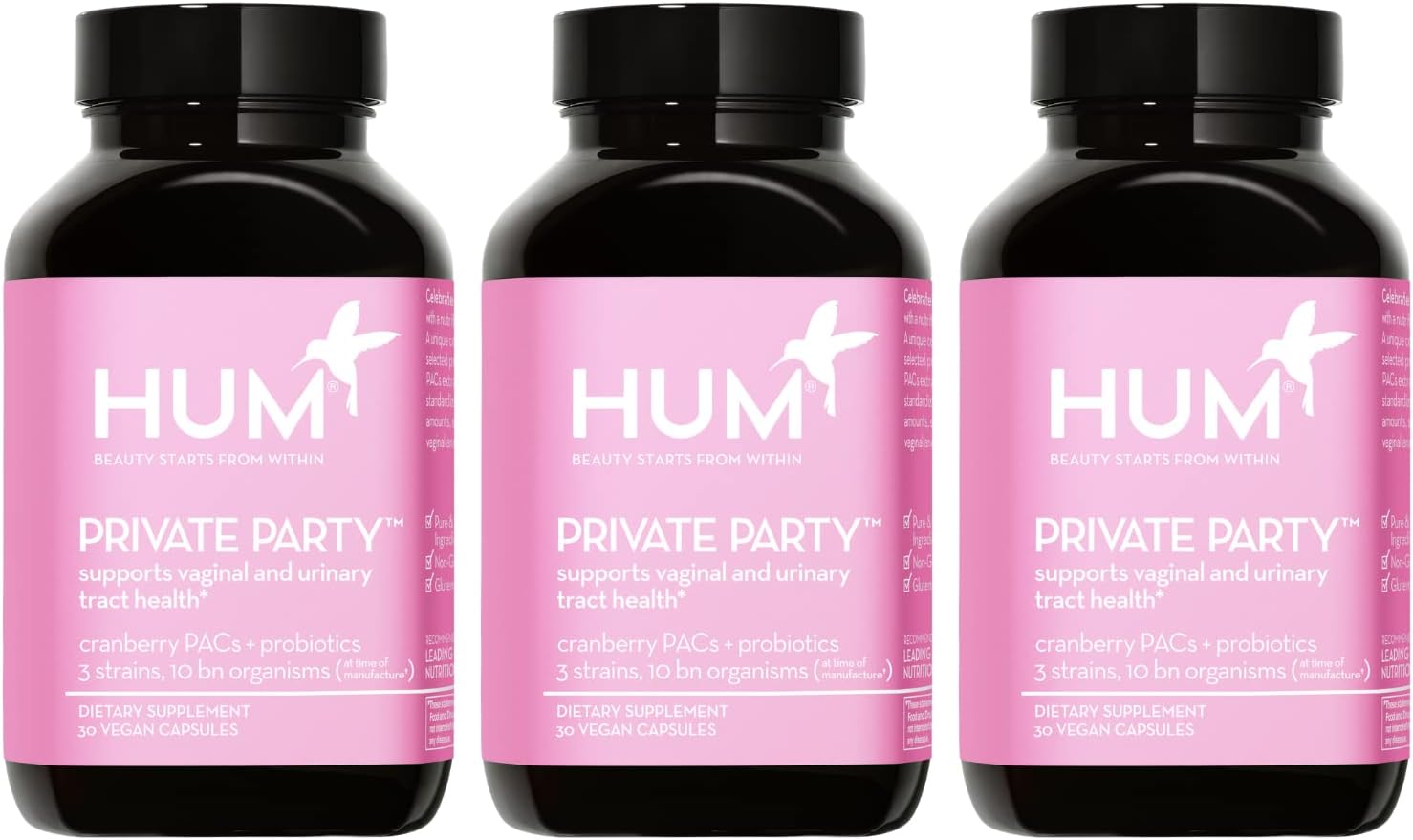 Hum Private Party - Vaginal Probiotics For Women'S Health, Ph Balance Supplement, And Urinary Tract Support With Cranberry & Lactobacillus Blend | Cranberry Pills, (90 Capsules)