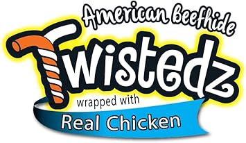 Pet Factory Twistedz American Beefhide 5" Twist Sticks Dog Chew Treats w/ Real Chicken Meat Wrap - 20 Count/1 Pack : Pet Supplies