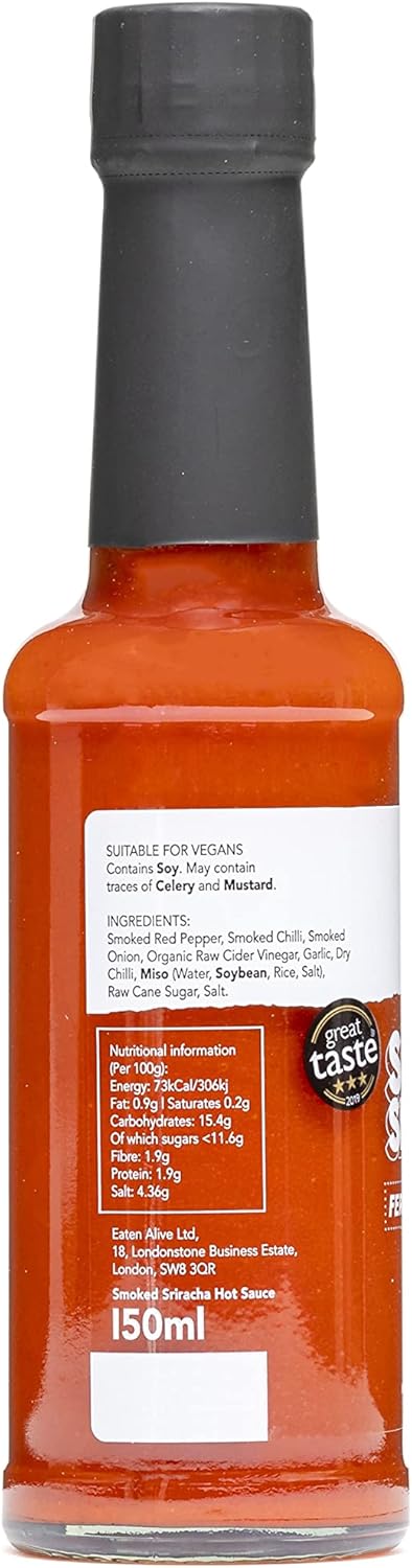 Eaten Alive - Smoked Sriracha Fermented Hot Sauce 150Ml - Vegan & Made In The Uk - Award Winning
