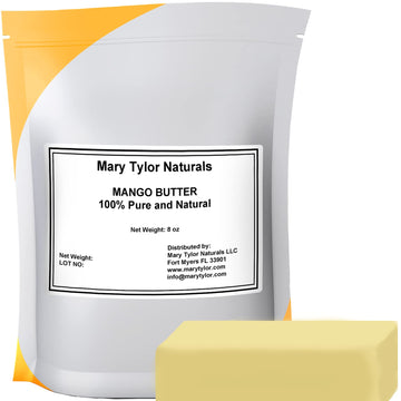 Mary Tylor Naturals Mango Butter 8 Oz Cold Pressed, Unrefined,Raw Pure Mango Butter — Can Be Used For Hair, Skin And Nails