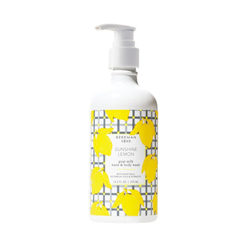 Beekman 1802 Goat Milk Hand Wash, Sunshine Lemon - Scented - 12.5 Oz - Cleanses, Softens & Nourishes Skin - Good For Sensitive Skin - Cruelty Free - Ready For Use, Pump Inserted