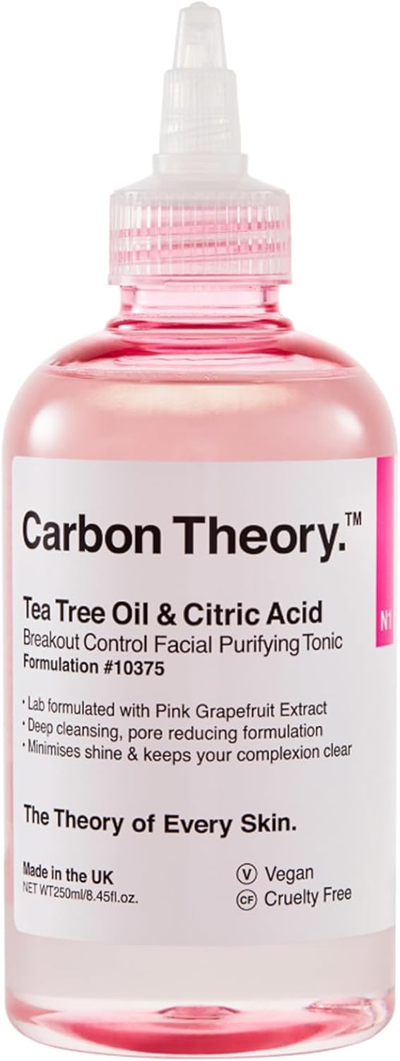 Carbon Theory | Tea Tree Oil & Citric Facial Tonic | With Pink Grapefruit | 250Ml