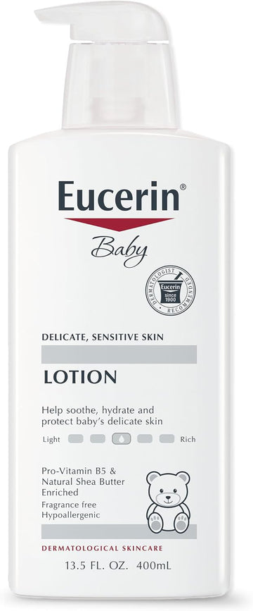 Eucerin Baby Body Lotion, Hypoallergenic And Fragrance Free Baby Lotion With Pro-Vitamin B5 And Shea Butter, 13.5 Fl Oz Bottle